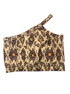 NWT Bailey 44 Brown Aztec Print One Shoulder Cropped Top, size L